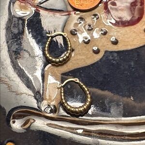 14k gold Croissant hoop earrings